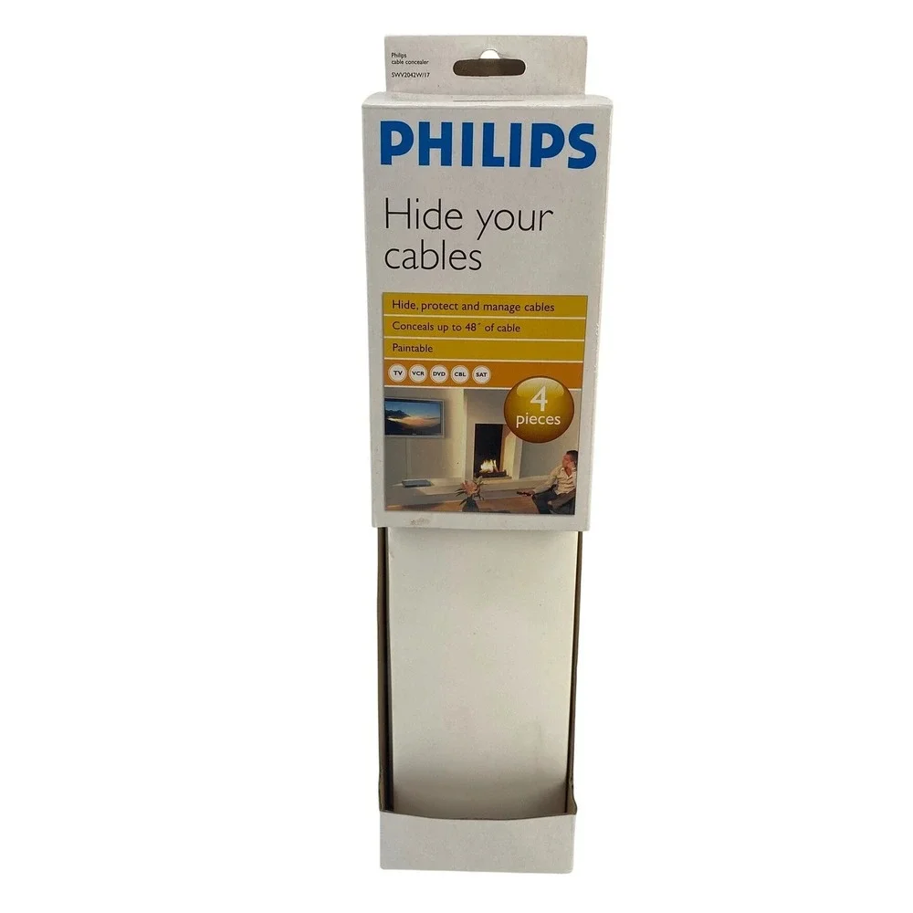 Philips Cable Management Concealer Hide Protect Manage 4 Piece Paintable Plastic